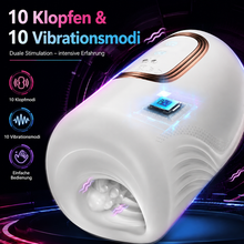 Load image into Gallery viewer, Automatische Masturbatoren Penis Stroker Blowjob mit 10 Klopfen &amp; 10 Vibrationsmodi