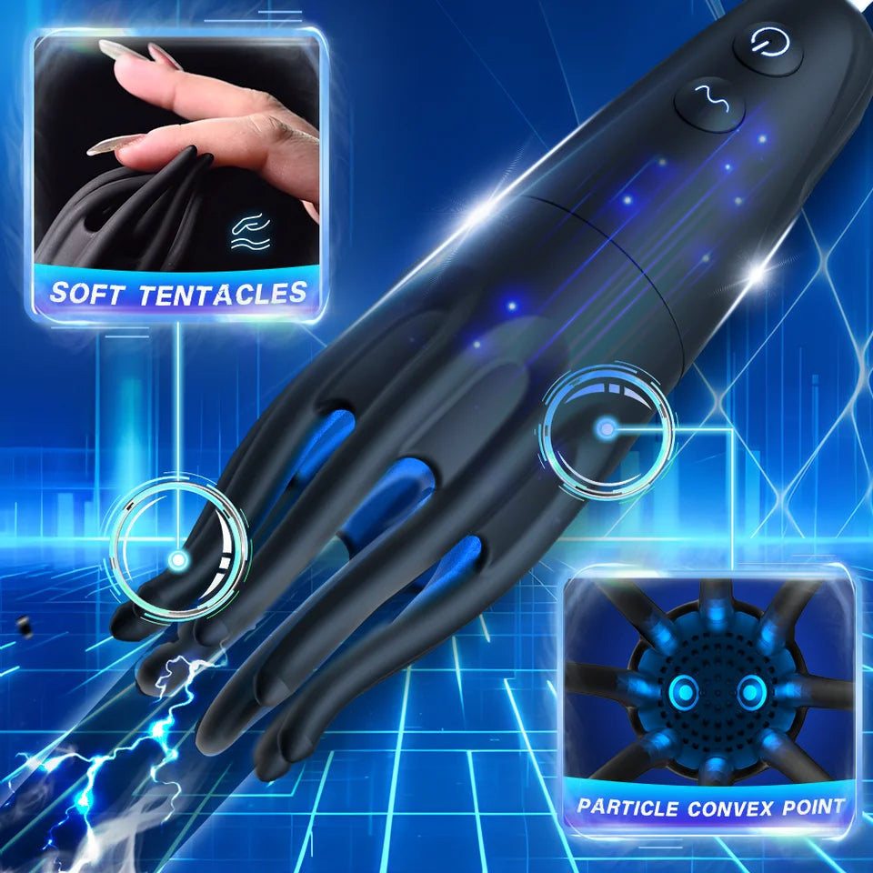 Elektro Schock Penis Trainer Vibrator mit 10 Vibrationsmodi & 6 Elektrostimulation