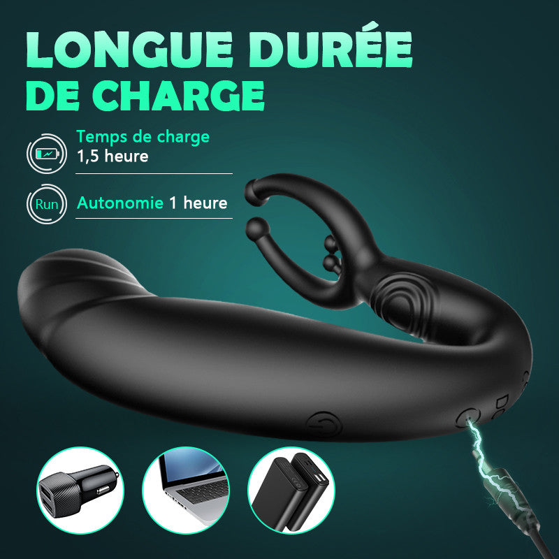 Vibromasseur anal pour masser la prostate, 3 en 1 multifonction