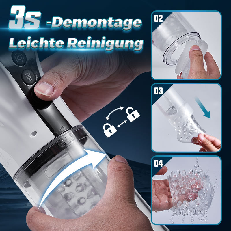 9 Saugen&Rotation&Teleskopische LCD-Masturbator Cup mit Sprachfunktion