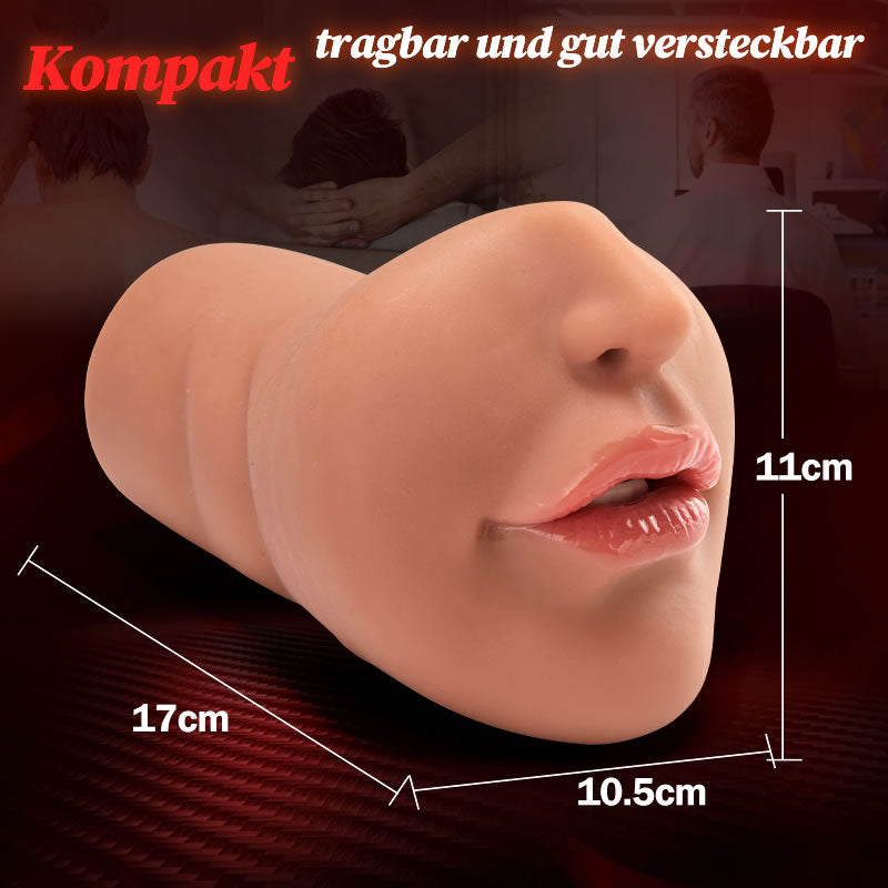 BRAUNE SCHÖNHEIT Tragbarer Masturbator Blowjob Taschenmuschi Masturbator