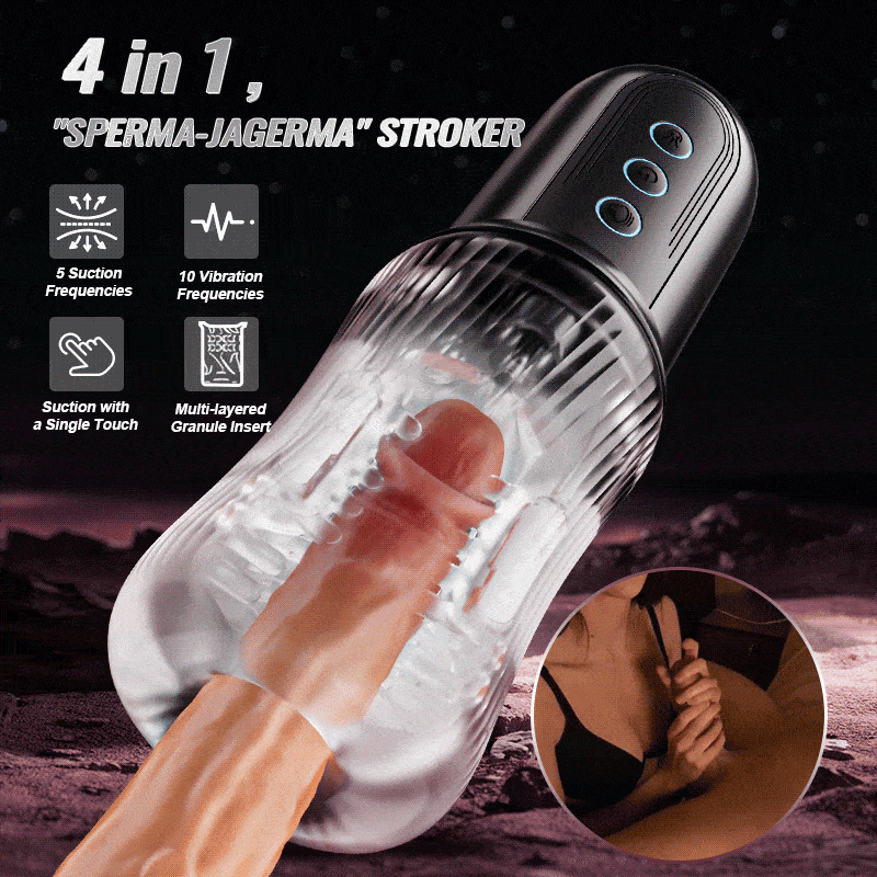 Dual Vibrating Eggs 5 Sucking 10 Vibrating Deep Throat Masturbator