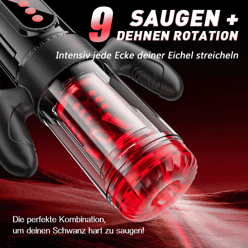 Terminator - Oral x Vagina！9 Stretching Swivelling 9 Lutschen mit Griff Männlicher Masturbator