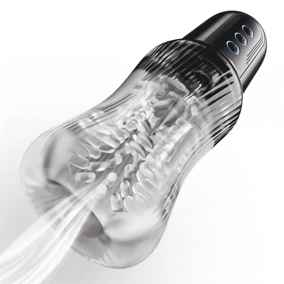 Dual Vibrating Eggs 5 Sucking 10 Vibrating Deep Throat Masturbator