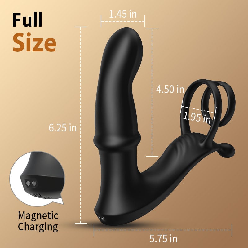 Cyclone - Thrusting Prostate Massager With Double Cock Rings Non-Toxic & Worry-Free