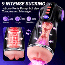 Load image into Gallery viewer, Daphne - 3 Sleeves Pocket Pussy Penis Pump with 9 Sucking &amp; 9 Vibrating Male Masturbator
