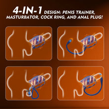 Load image into Gallery viewer, 3 in 1 Penis Vibrator Male Masturbator with Detachable Butt Plug and Cock Ring