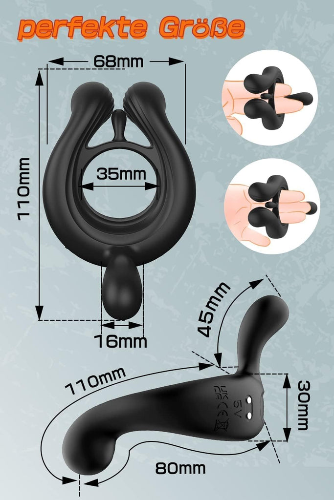 Penisring Vibrator, Penis Ring Sex spielzeug für Die Paare Penis Massagegerät für Langwährende Erektion, Sex Spielzeug für Die Männer mit 9 Vibrationsmodi, Erotisches Sexspielzeug Sex Toyset Damen