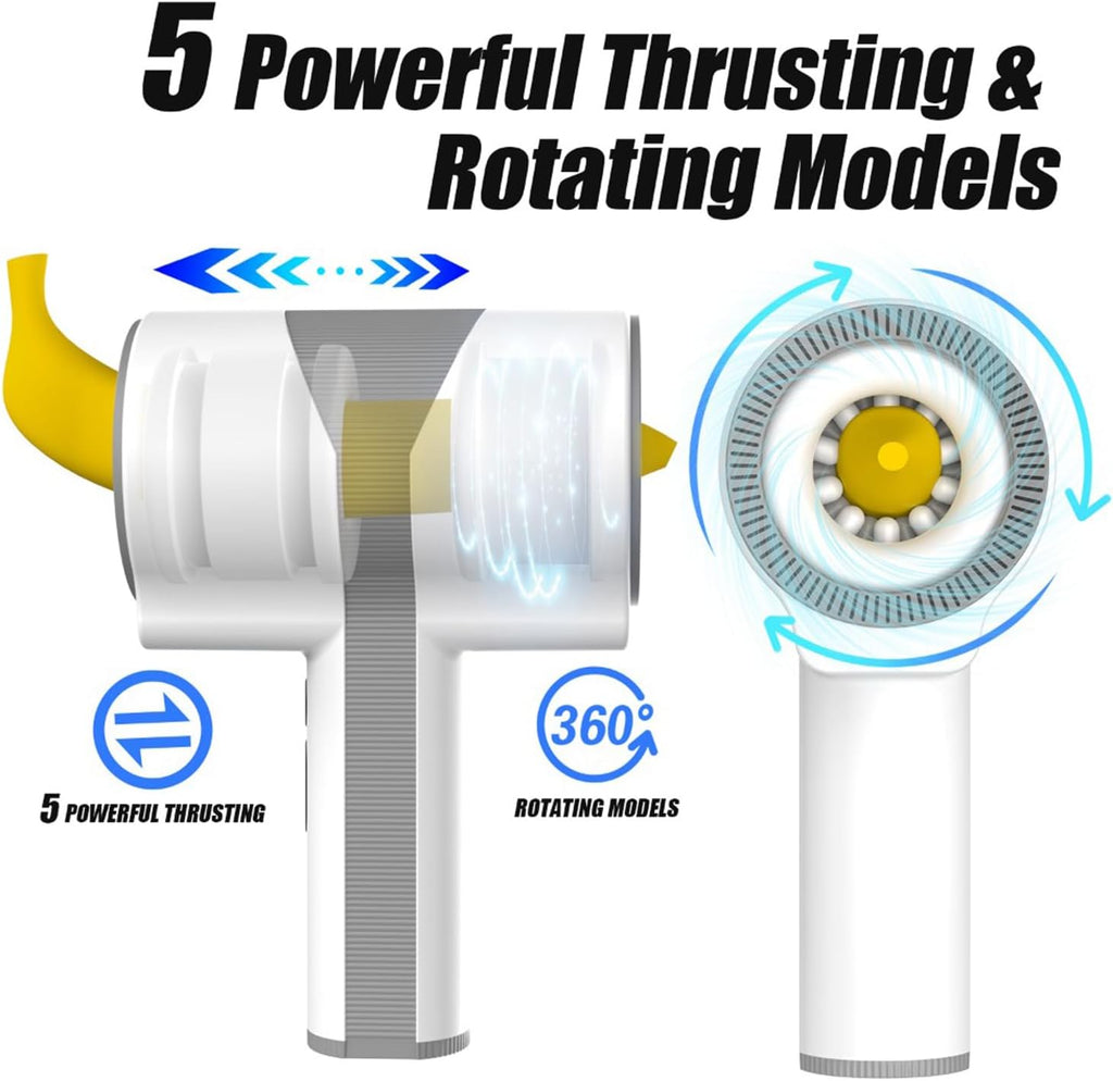 Elektrischer Masturbator Cup Handfrei mit 7 Vibrationsmodi und 5 Teleskop Rotationsmodi Waterproof Hands-Free Portable Masturbators Stroker Training Automatischer Elektrischer Masturbator