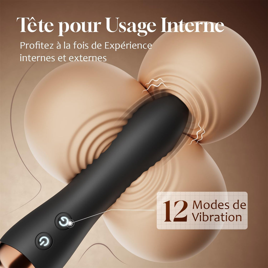 Vibromasseurs Feminin Vibrant à Double Embout Sextoy Silencieux Vibrator | 12 Modes Vibration &Tête Flexible Vibromasseur Sex Toys, Sextoyse Femme Couple Plaisir Clitoridienne, Gode Vibro-masseur Sex