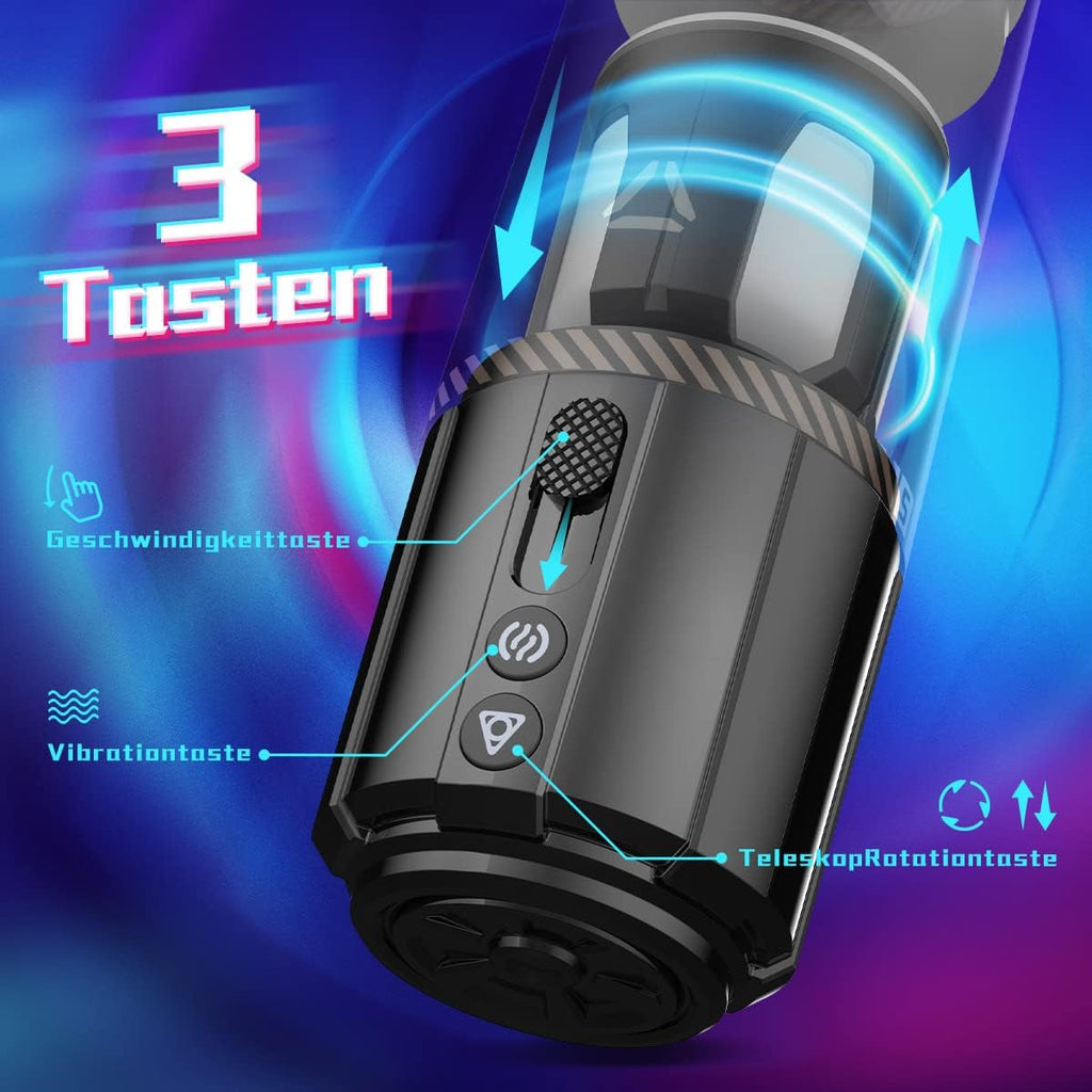 Elektrischer Masturbator Cup mit 8 Teleskop Rotierende Vibration Stoßfunktion, Sex Spielzeug für die Männer solo, Taschenmuschi Masturbieren für Männer Penis Masturbatoren, Sex Toys mit 3D Vagina