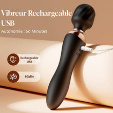 Load image into Gallery viewer, Vibromasseurs Feminin Vibrant à Double Embout Sextoy Silencieux Vibrator | 12 Modes Vibration &amp;Tête Flexible Vibromasseur Sex Toys, Sextoyse Femme Couple Plaisir Clitoridienne, Gode Vibro-masseur Sex