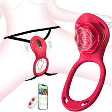Load image into Gallery viewer, Couples Rose App Remote Control Wearable Vibrator, Couple Women Adult Sex Toys Games for Men, Hands Free Panty Clitoris Vibrator Vibrating Cock Ring, ZOOPLOU BDSM Female Sex Toy