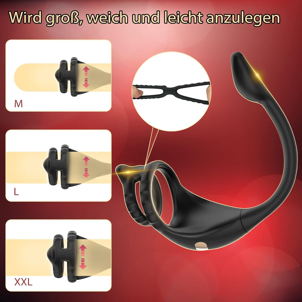 Penisring Sex Spielzeug für die Männer, Penis Ring Erotik Sex spielzeug für Paare extrem sex, Cockring Erotisches Sexspielzeug für Klitoris, 10 Vibrationsmodi Dual Penisringe Massagegerät mit APP