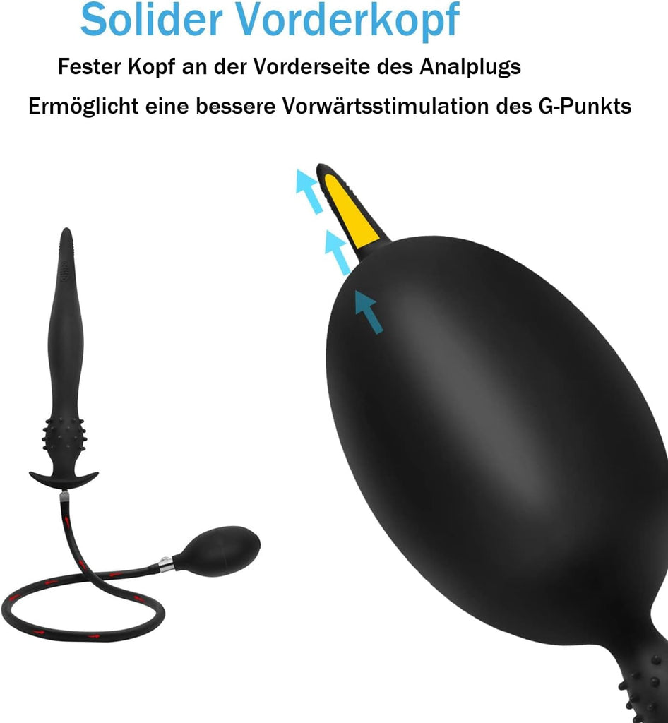 26cm Superlang Aufblasbar Analplug mit Pumpe,Verstellbar Riesen Dildo Butt Plug,Analkugeln Anal Spreizer SM Sexspielzeug Extreme Paare Frauen Männer