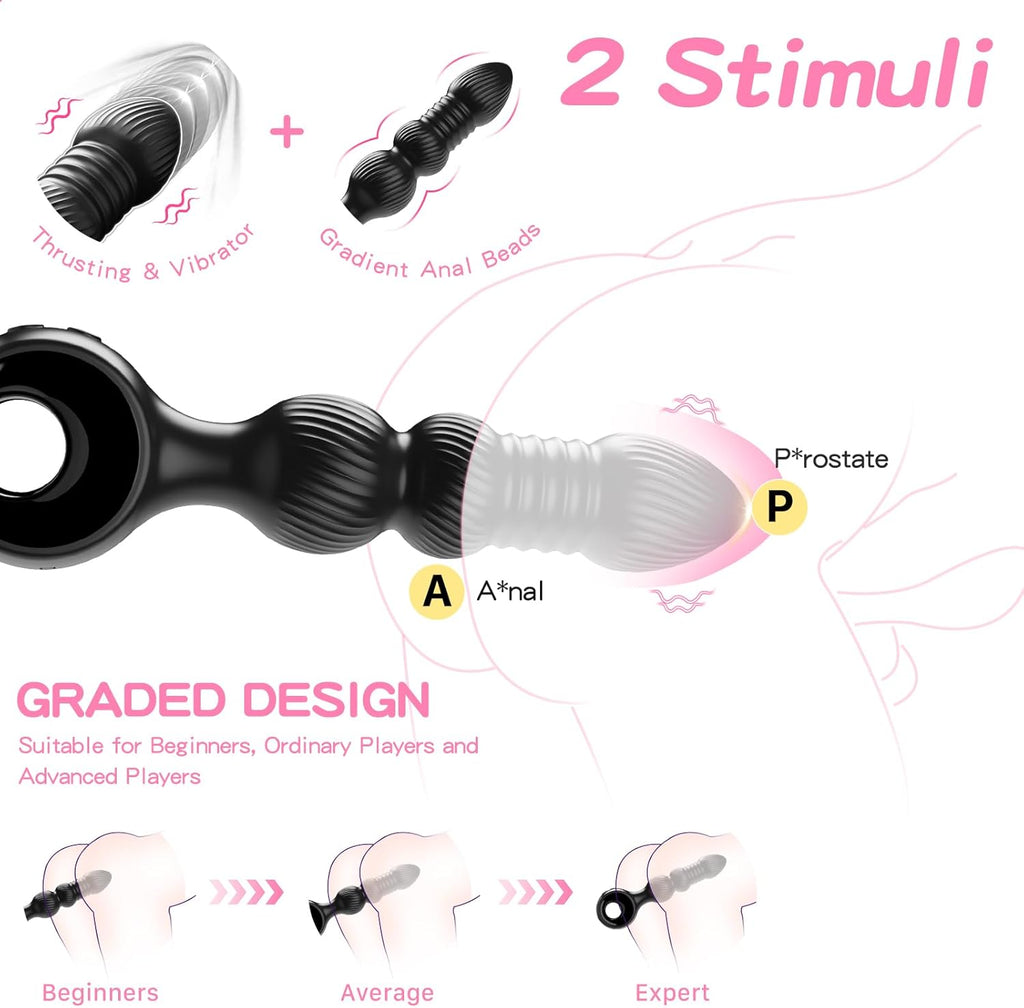 Analvibratoren für Mann, Wordone Analplug für Männer mit 10 Vibrationen&7 Stoßbewegungen, Buttplug Prostata Stimulation Sex Spielzeug für die Männer, Analspielzeug-Analplug# für Frauen Paare