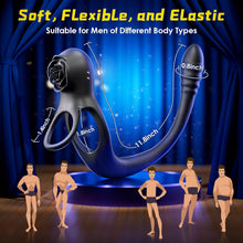 Load image into Gallery viewer, Vibrating Cock Ring Super Couples Sex Toys, Double Penis Ring Stimulate Erection, Male Sex Toy with 10x10 Vibration Modes, SAMCHEON Adult Toys for Perineum Prostate Massage Anal Clitorise Stimulator