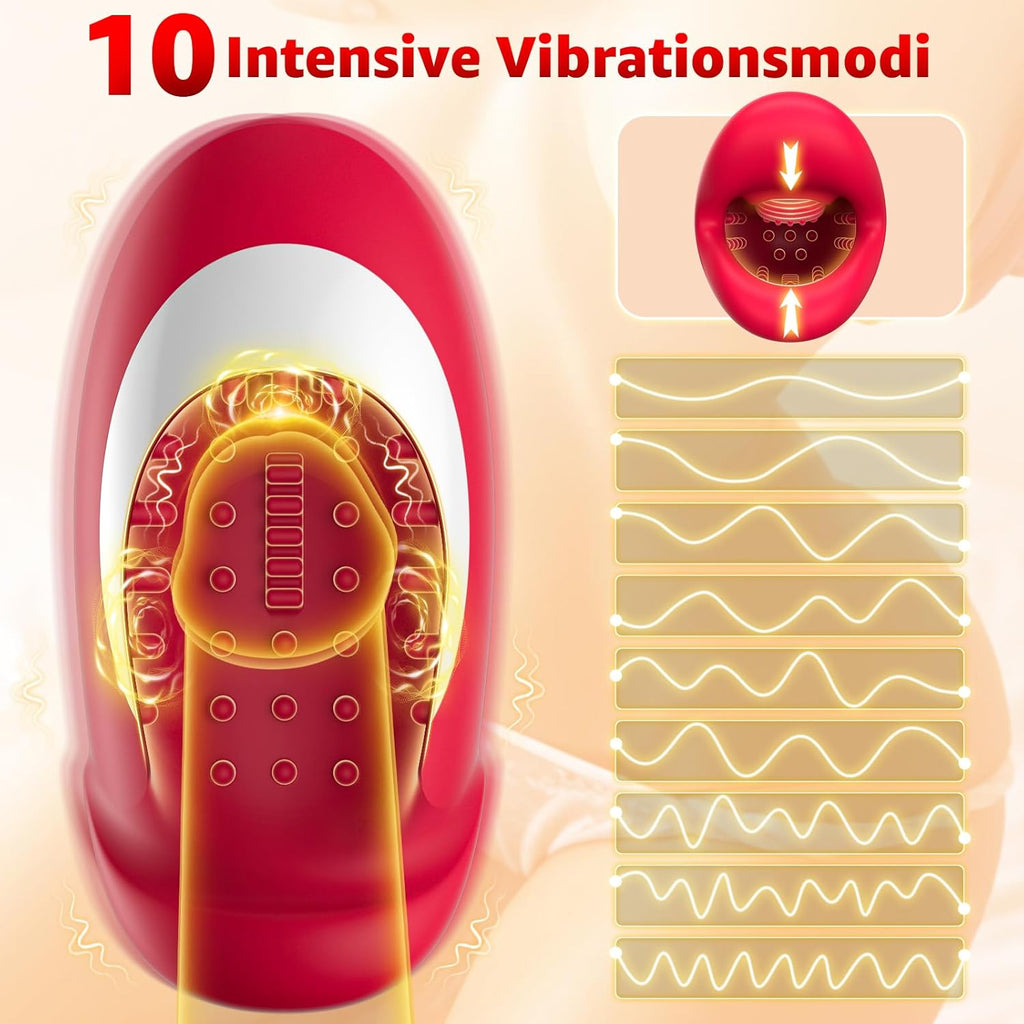 10 Peristaltikmodi und Vibrationsfunktion mit 3 Motoren, Sex Spielzeug für die Männer Vibratorensets,Masturbatoren 360° Penis Stimulator Sex Toys