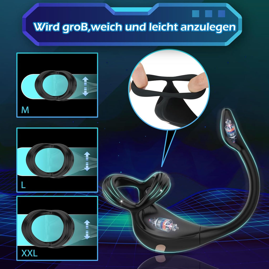 Dreieckiger Penisring Sex Spielzeug für die Männer, Penis Ring Erotik Sex spielzeug für Paare extrem sex, Cockring Erotisches Sexspielzeug für Klitoris, 10 Vibrationsmodi Dual Penisringe Massagegerät