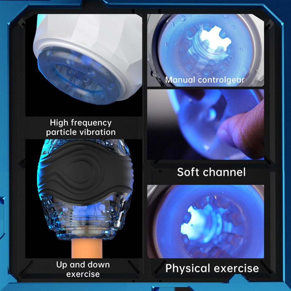 Herren Dual Channel Elektrischer Masturbator mit 10 Vibrationsmodi Penisvibrator, Penistrainer Sexspielzeug Elektrischer Masturbationsbecher Männer Solo Sexspielzeug