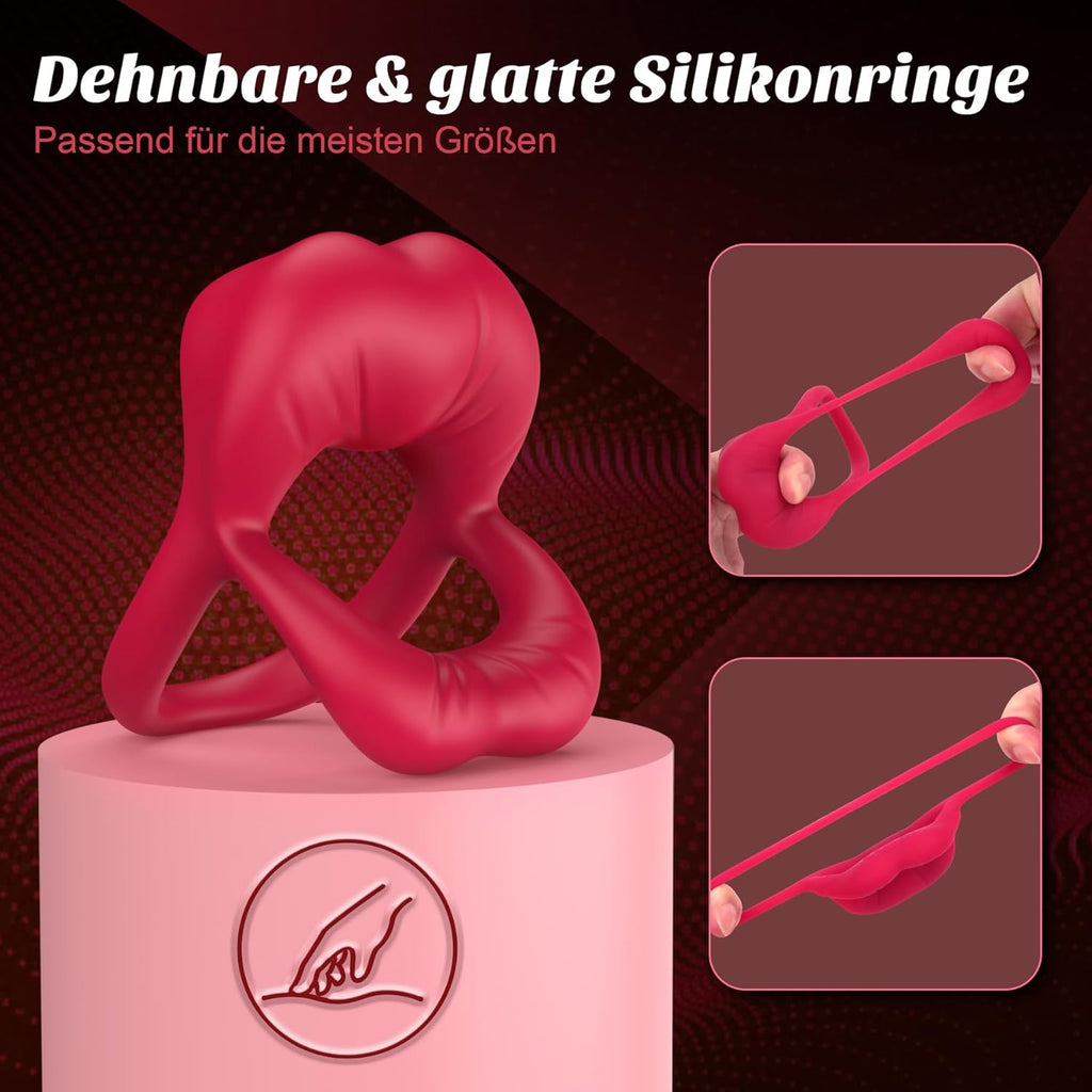 Penisring Penis Vibrator Sex Spielzeug für die Paare, Penies Ring für Sex Penisringe mit Klitoris Stimulator, Sexspielzeug für Paare Extrem Sex Dual Penis Ring, Erotisches Sex Toys Cockring für Männer
