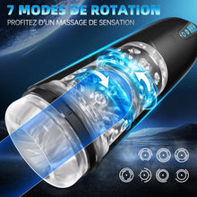 Load image into Gallery viewer, Masturbeuse Homme Sex Toys, Masturbateurs Masculins Mains Libres avec 7 Modes d'aspiration et 7 Modes de Rotation, Masturbateur Automatique Vaginette Ultra Réaliste Sextoyse Homme Sex Manuels