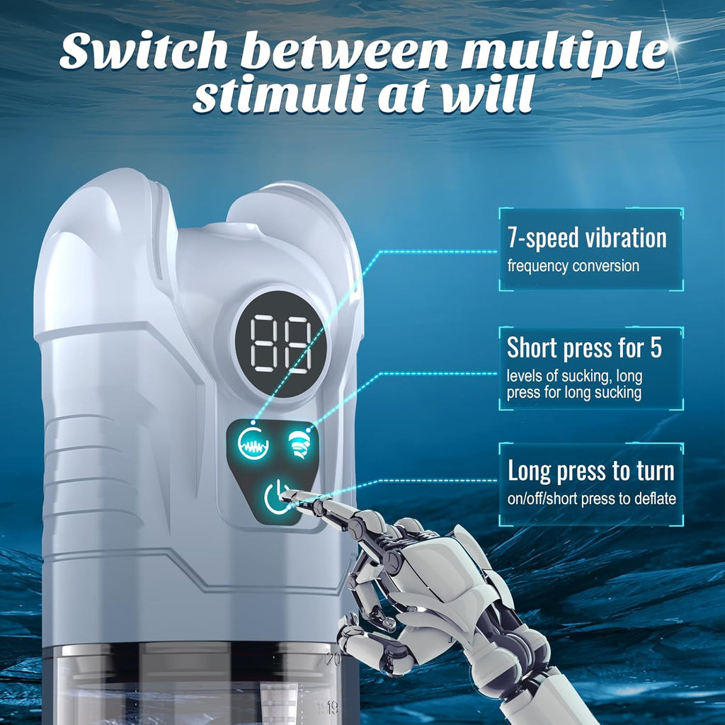 Penis Pump Sex Toys for Man - Masturbator Male Sex Toys Extender, Male Masturbator Penis Pump, Pussy Vacuum Enlarger with Erectile Dysfunction, Masturbators Realistic with 5 Sucking & 7 Vibration