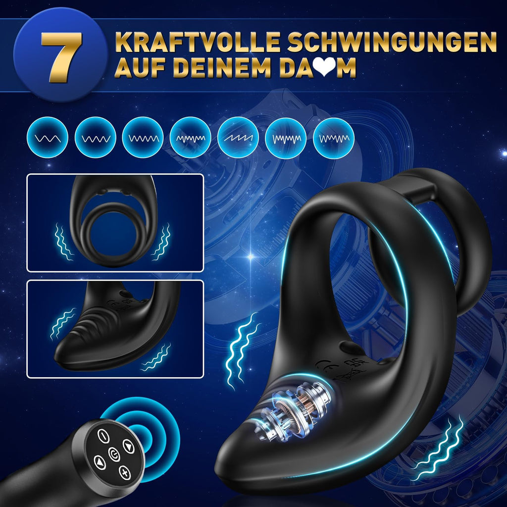Penisring Perineum Prostata Stimulation Männer, Vibratorensets Sex Spielzeug Für Die Männer Penisringe, Vibrator Mit Fernbedienung Dual Cockring Massagegerät, Sexspielzeug Für Paare Extrem Sex