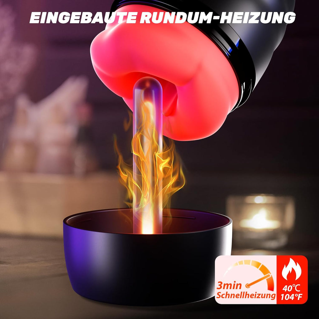 Elektrischer Masturbator Masturbieren für Männer 9 Vibration, Penistrainer App-steuerung mit Heizstab, Sex Spielzeug für die Männer Solo Masturbatoren Oral Vibrator Penis Sexspielzeug