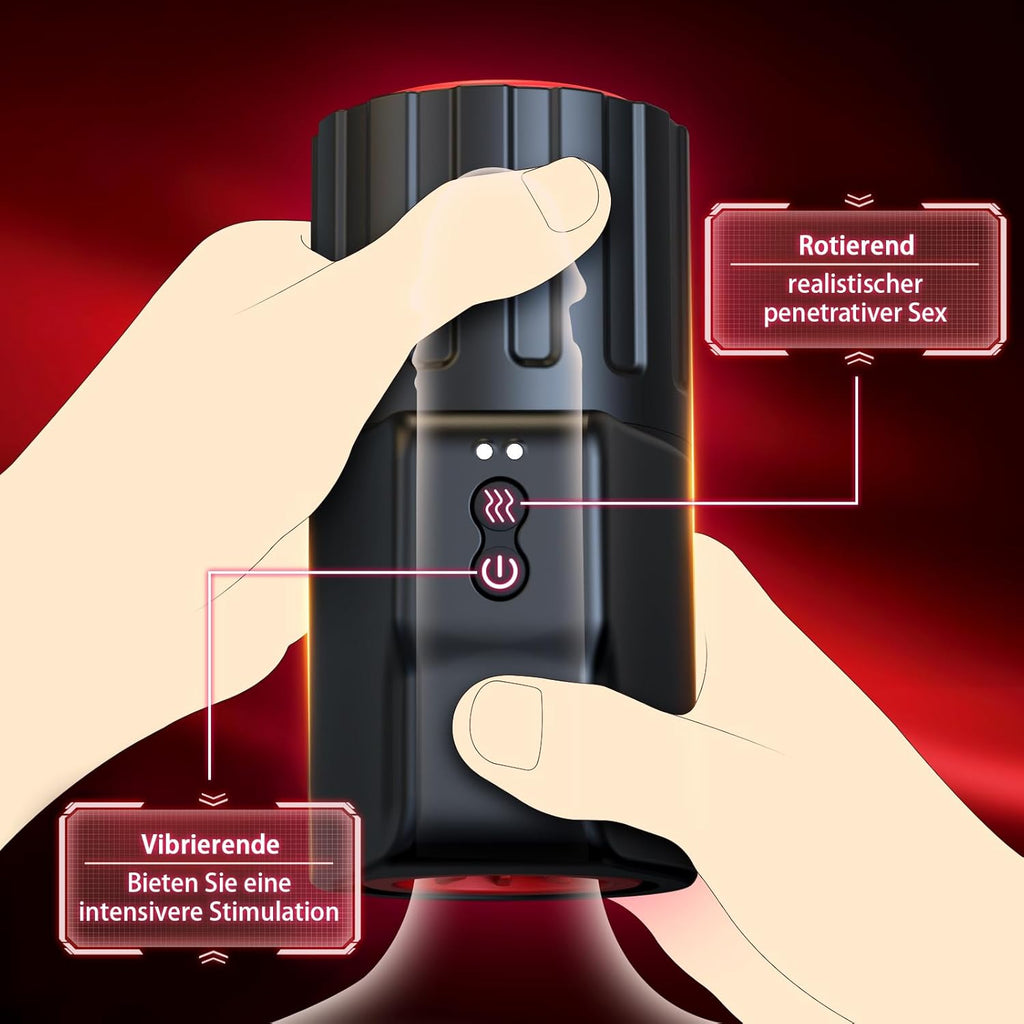 Elektrischer Masturbator Sex Spielzeug für die Männer - Masturbieren Sexspielzeug für Männer Solo Paare Extrem Sex mit 10 Vibrierend & Rotierend, Taschenmuschi Penis Masturbatoren Blowjob Sex Toys