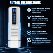 Load image into Gallery viewer, Automatic Male Masturbator Sex Toys for Men, Adult Toy Penis Pump with 7 Vibrating &amp; 5 Sucking Thrusting Modes, LCD Display Mens Realistic Pocket Pussy Stroker Blowjob Machine