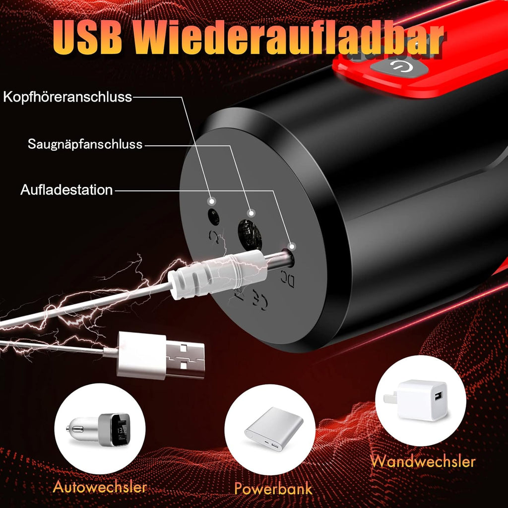 Elektrischer Masturbator Mann Handfrei Cup mit 7 Modi Teleskop und Rotation