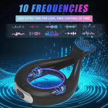 Load image into Gallery viewer, Vibrierender Penisring, Sexspielzeug für Männer und Paare, flexibler Penisring-Vibrator aus Silikon mit 9 leistungsstarken Einstellungen zur Stimulation von Klitoris und Hoden