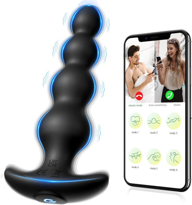 Plug Anal Vibromasseur Sex Toys - 14cm Extenseur plug anus plaisir pour hommes, femmes et couples, jouet sexuel plug anale est livré avec 9 modes de vibration et App Caractéristique, étanche IPX6