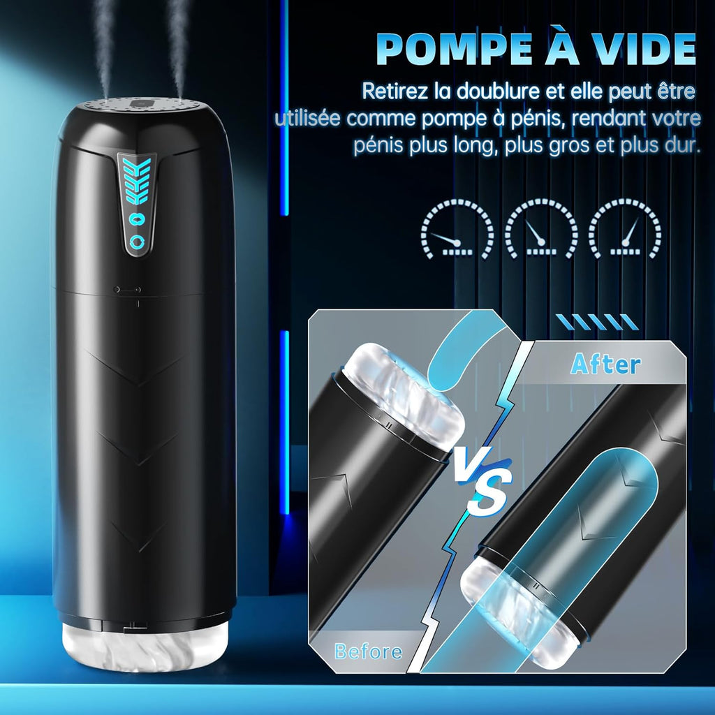Masturbeuse Homme Sex Toys, Masturbateurs Masculins Mains Libres avec 7 Modes d'aspiration et 7 Modes de Rotation, Masturbateur Automatique Vaginette Ultra Réaliste Sextoyse Homme Sex Manuels