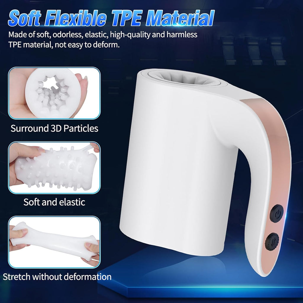 lektrischer Masturbator Cup Handfrei 5 Teleskop Rotationsmodi offenes Masturbieren für Männer wasserdicht Masturbatoren Taschenmuschi,Stroker Training Automatischer Elektrischer Masturbator