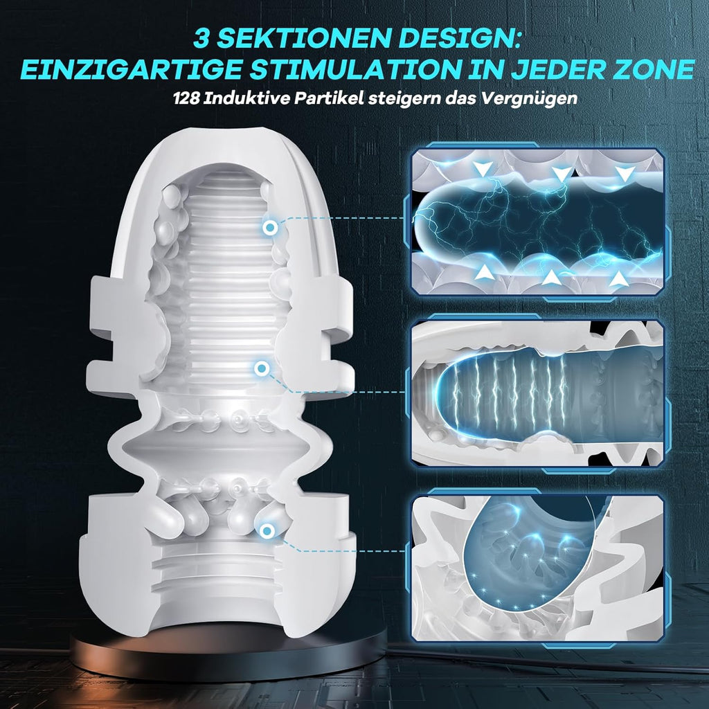 PRONFANS Sex Spielzeug für die Männer Masturbator, 9 Saugen & Stöße & Vibratorensets 3D Pussy Masturbieren für Männer Penispumpe, APP Taschenmuschi Blowjob Sexspielzeug Masturbatoren Penis Sex Toys