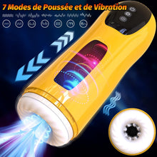 Load image into Gallery viewer, Electric Masturbateurs Masculins Automatique Électrique Sextoyse Homme Sex, 7 Télescopique + Vibrations Masturbeuse Va et Vient, Mains Libres