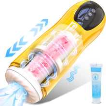 Load image into Gallery viewer, Electric Masturbateurs Masculins Automatique Électrique Sextoyse Homme Sex, 7 Télescopique + Vibrations Masturbeuse Va et Vient, Mains Libres