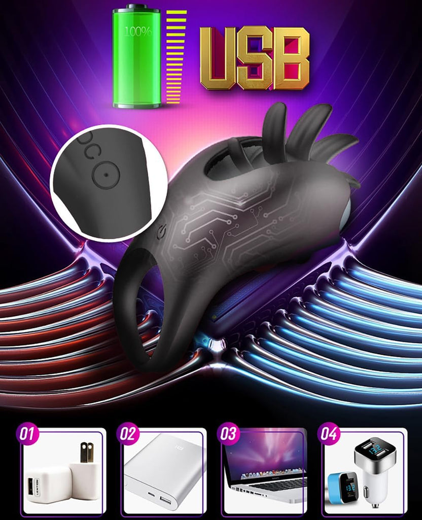 Penisring Vibrator Klitorisstimulator Cockringe Extrem Silikon G-Punkt Penis Ring Penisring Vibration Sex Toy Cock Ring mit 10 Vibration Modes