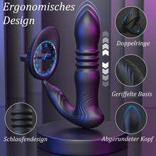 Load image into Gallery viewer, Meeteel Prostata Stimulation Männer mit Penisring, Anal Vibrator mit 3 Schock- und 10 Vibrationsmodi Sex Spielzeug für die Männer Anal Dildo Analplug Analvibratoren Vibratorensets für Paare,Frau