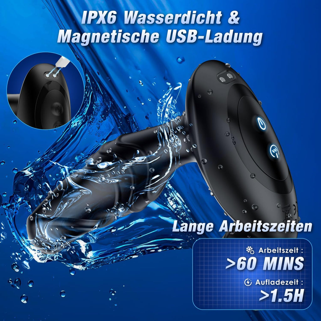 Analvibratoren für Männ Prostata Stimulation Männer Analplug für männer mit 10 Schlagmodi 10 Vibrationen Sexspielzeug für die Männer Anal Vibrator Dildo Vibratorensets für Männer Perineum Stimulation