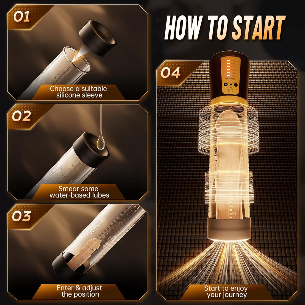 Penis Pump Adult Sex Toys for Men - Electric Male Masturbator Penis Enlarger Vacuum Pump with 5 Sucking Levels, Cock Pump Penis Extender Training Male Sex Toys for Dick Enlargement with 6 Cock Rings