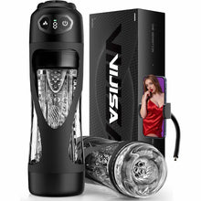 Load image into Gallery viewer, Masturbieren für Männer 7 Saug- &amp; Vibrationsmodi Masturbator 18,03 cm Tiefe, KI Sex Spielzeug für die Männer, Elektrische Masturbatoren Druckregelung Penispumpe, Taschenmuschi mit Handyhalter Sex Toys