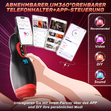 Load image into Gallery viewer, Elektrische Masturbator mit Telefonhalter, Mundförmig Masturbieren für Männer Blowjob mit 9 Saugmodi 9 Vibration, 3D Realistisch Vagina Heizung Sex Spielzeug für die Männer LCD Display, APP-Steuerung