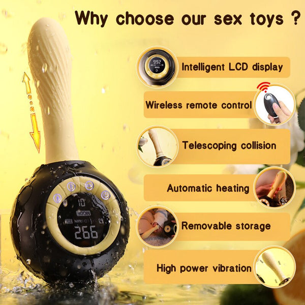 Stoßende, vibrierende Sexmaschine mit Wärmefunktion und Fernbedienung