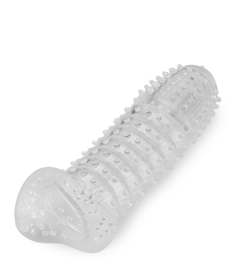 Penishülle mit Noppen und Rillen Crystal