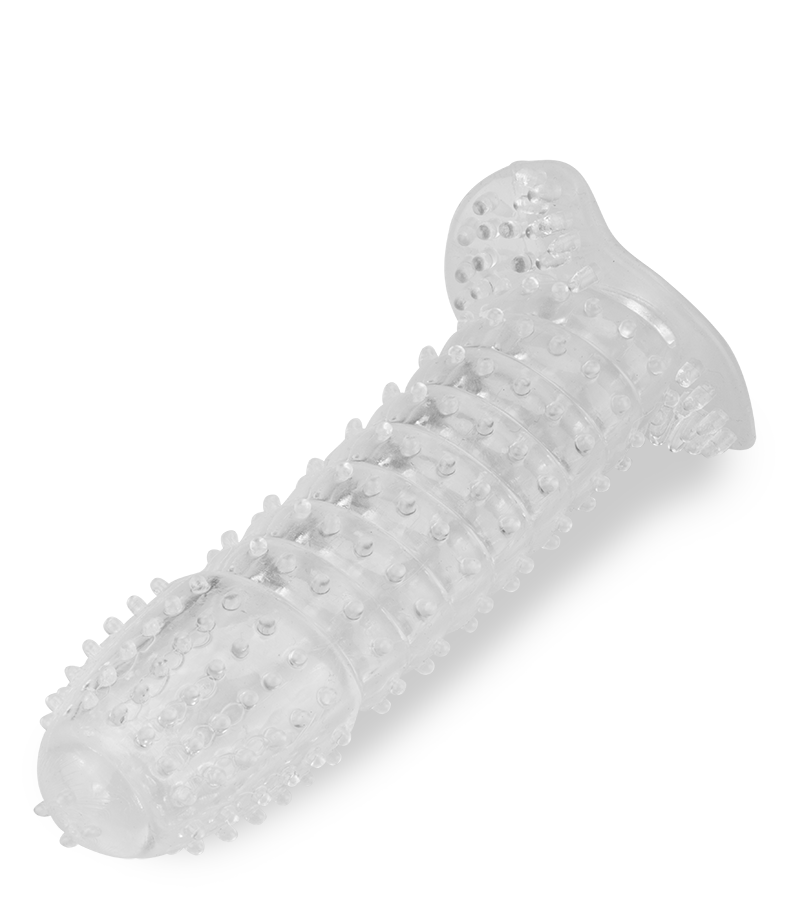 Penishülle mit Noppen und Rillen Crystal